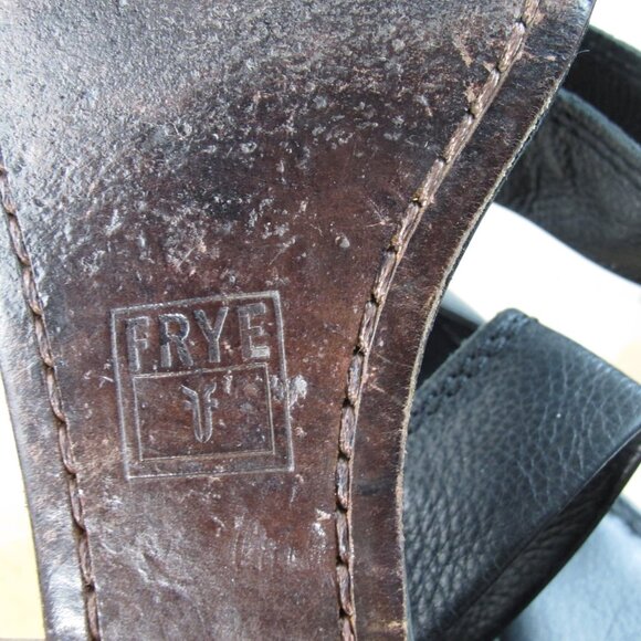 Frye Sandals Black Leather Comfort Gladiator  Sandals Women's Size 7.5 - Picture 7 of 7